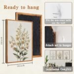 Anyzal Large Framed Minimalist Botanical Wall Art - Modern Beige Floral Decor for Living Room, Bedroom, Office (16x24x3) - Image 7