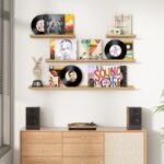 Set of 4 Picture Ledge Floating Shelves, 24" Natural Oak, Ideal for Nursery, Kids' Books, Toys, and Home Decor. - Image 2