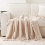 BATTILO HOME Beige Throw Blanket – Knitted Tan Blanket for Couch or Bed, Perfect Neutral Room Decor, 50"x60" Housewarming Gift. - Image 2