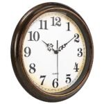 Yoiolclc 12-Inch Vintage Silent Wall Clock - Battery Operated, Non-Ticking for Home, Kitchen, School, Bronze Finish - Image 6