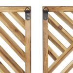 Deco 79 Set of 3 Geometric Wooden Wall Sculptures - Slatted Design, 12"W x 35"H, Brown Home Decor - Image 8