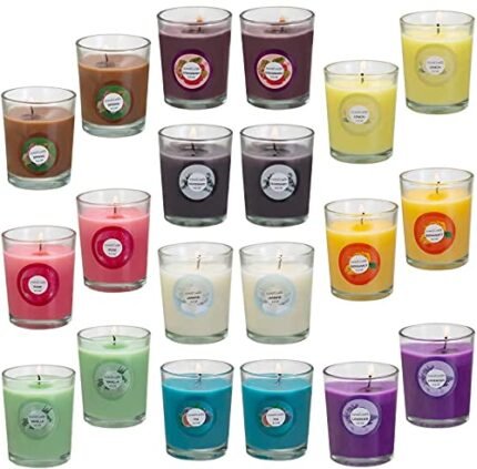 YOROXRG Scented Candles, Jasmine, Rose, Vanilla, Bergamot, fig, Lavender, Lemon, Spring,Strawberry, Rosemary, Aromatherapy Candles,Soy Wax Glass Jar Candle - 20 Pack