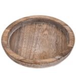 Rustic Wooden Serving Tray - Candle Holder Tray Home Decor, Small Wooden Serving Tray, Round Wood Tray for Coffee Table, Decorative Tray, Centerpiece Table Decorations for Home Decor (8.07 in), Retro