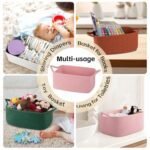 OIAHOMY Woven Basket - Empty Gift Basket with Bags & Ribbons, Ideal for Baby Showers, Nursery Storage, & Pet Toys - White - Image 5