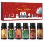 Christmas Essential Oil Set | 6 Pack Holiday Fragrance Oils for Diffuser, Candle Making | Christmas Tree, Spice, Gingerbread, Apple Cider, Candy, Cranberry | Aromatherapy Gift Set for Home & Women