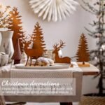 EIMMBD 5-Piece Rustic Metal Christmas Tree & Elk Decor—Vintage Evergreen Centerpieces for Farmhouse Mantel and Shelf - Image 2