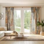 QDWIS 48-84” Wood Curtain Rods, 1” Diameter, Boho Design with Imitation Wood Grain Finials, Natural Wood. - Image 3