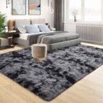 Tepook 9x12 Area Rugs: Super Soft Dark Grey Shaggy Rugs for Living Room, Bedroom, Kids, & Nursery, Non-Slip. - Image 3