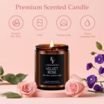 Velvet Rose Scented Candle – 7oz Soy Wax Aromatherapy Gift for Men & Women, Perfect for Home Decor. - Image 3