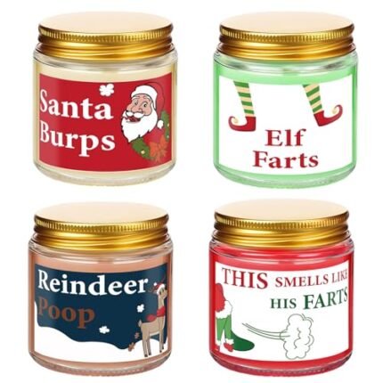 4 Pack Christmas Scented Candle, 3.5 oz Handmade Winter Candles Mini Christmas Candle Set Soy Fir Wax Holiday Candles for Women Xmas Winter Holiday Gift