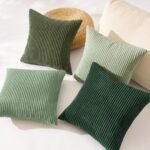 Topfinel Light Green Boho Decorative Throw Pillow Covers, 18x18 Inch, Set of 4, Soft Olive Green Corduroy, Rustic Living Room Décor. - Image 3