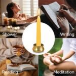 Gedengni Mini Taper Candles - 20-Minute Dripless Beeswax Candles with Brass Holders (30-Pack) for Meditation & Rituals. - Image 5