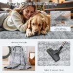 Lofus 8x10 Area Rug: Grey Washable Non-Slip Soft Carpets for Living Room, Bedroom, Dining, Office. - Image 4