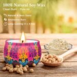 Holiday Candle Gift Set: 4-Pack Long-Lasting Bohemian Scented Soy Candles - Fig, Lemon, Spring & Lavender Aromatherapy. Perfect Christmas Gifts! - Image 3