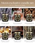 AOOVOO Scented Candle Gift Set - 6 Pack of 42 oz Long-Lasting Soy Candles for Men, Perfect for Any Occasion! - Image 4