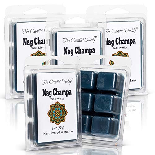 Nag Champa Maximum Scent Wax Melts - 5 Packs, 10 Nag Champa- Maximum Scent Wax Cubes/Melts- Inscense- 5 Packs -10 Ounces Total- 30 Cubes