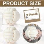 Namalu 2-Pack Knot Ball Pillows - Soft, Cute, Stress-Relieving Cushions for Kids' Beds & Sofas (Cream White, 7.87") - Image 2