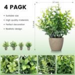 FAVOWREATH 4 Pack Mini Artificial Plants in Ceramic Pots – Perfect for Home, Office, and Bathroom Decor! - Image 3
