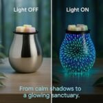 Leyoue 3D Glass Electric Wax Melt Warmer with PTC Heating, LED Color Changing, Reusable Silicone Tray. - Image 4