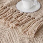 BATTILO HOME Beige Throw Blanket – Knitted Tan Blanket for Couch or Bed, Perfect Neutral Room Decor, 50"x60" Housewarming Gift. - Image 9