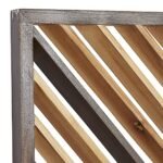 Deco 79 Set of 3 Geometric Wooden Wall Sculptures - Slatted Design, 12"W x 35"H, Brown Home Decor - Image 5
