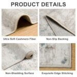 8x10 Washable Area Rugs: Modern Abstract Soft Non-Slip Carpet for Living Room, Bedroom, and Home Office. Stain Resistant & Thin! - Image 5