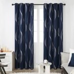 Deconovo Navy Blue Silver Wave Blackout Curtains - Thermal Insulated, Noise-Reducing 52x84, Oeko-TEX Certified, 2 Panels - Image 2