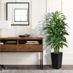 5FT Artificial Dracaena Tree - Faux Yucca Floor Plant with Black Tall Planter for Home & Office Decor - Image 3