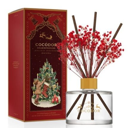 COCODOR Christmas Reed Diffuser Set / 6.7oz / Snow Fig/Holiday Scented Oil with Sticks, Festive Home Fragrance Gift for Xmas & Winter Décor