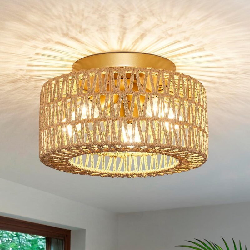 Our Review: Unique Hand-Woven Rattan Ceiling Light for Any Room