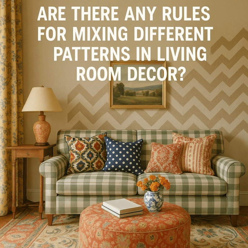 Are there any rules for mixing different patterns in living room decor?