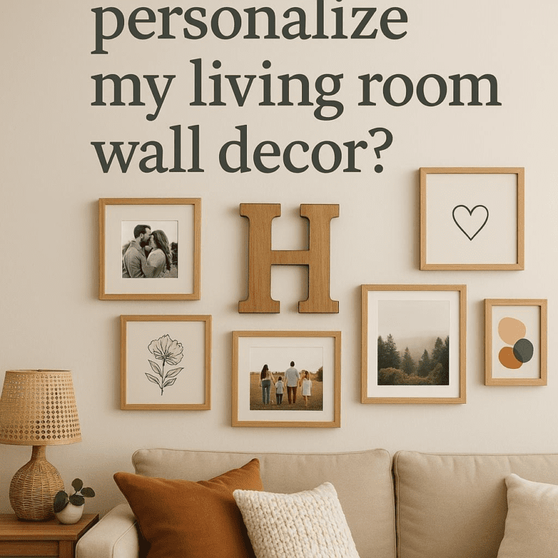 How can I personalize my living room wall decor?