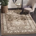 SAFAVIEH Vintage Hamadan Collection Area Rug - 3' Square, Taupe, Traditional Persian Design, Non-Shedding & Easy to Clean, Ideal for Living Room, Bedroom, Dining Space (VTH214T)