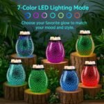 Leyoue 3D Glass Electric Wax Melt Warmer with PTC Heating, LED Color Changing, Reusable Silicone Tray. - Image 2