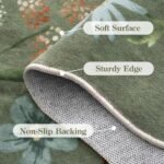 Lahome 5x7 Floral Area Rug - Soft, Non-Slip, Washable, Stain-Resistant Boho Design for Living Room & Bedroom (Green) - Image 6