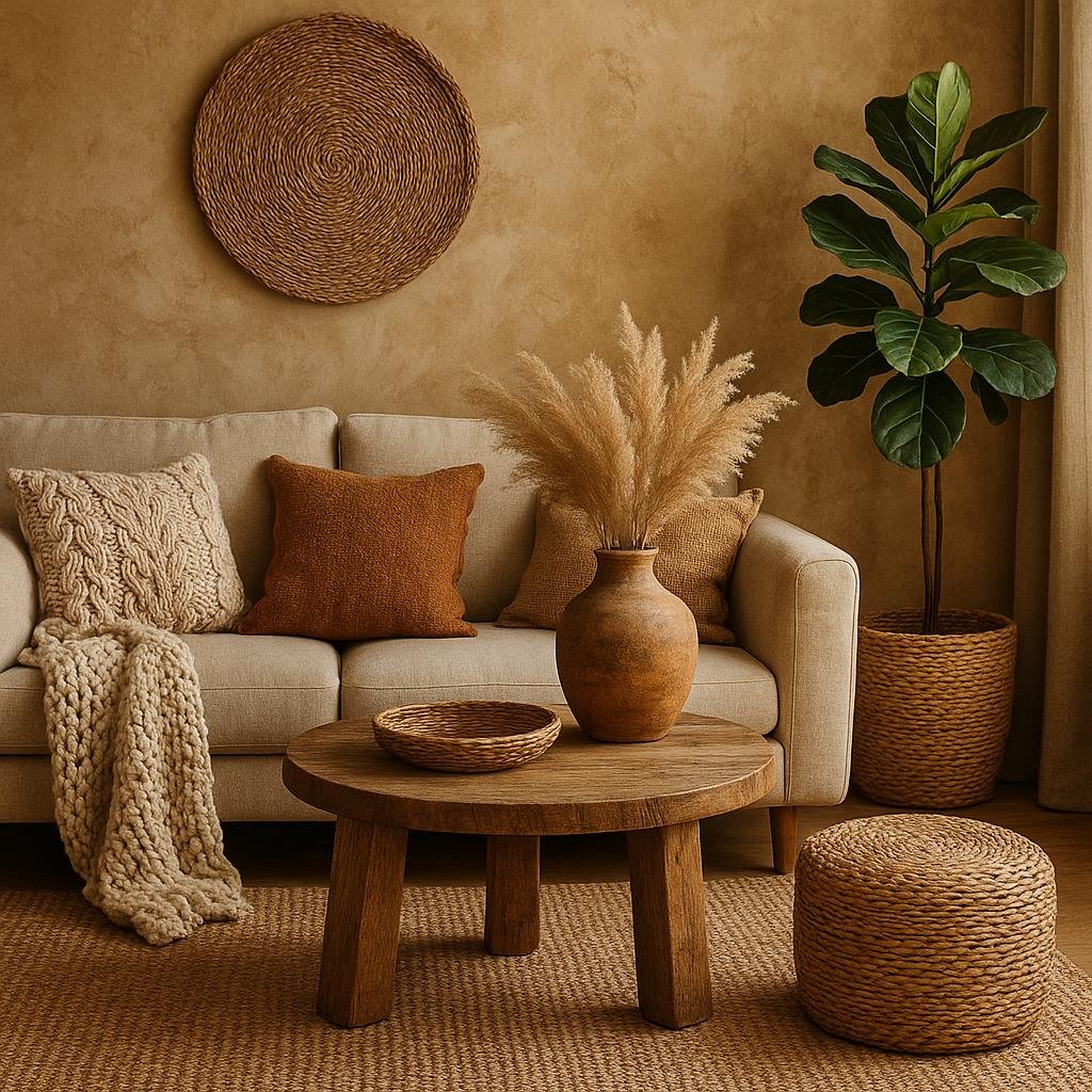 Incorporating Natural Textures and colors​ for Cozy Atmosphere
