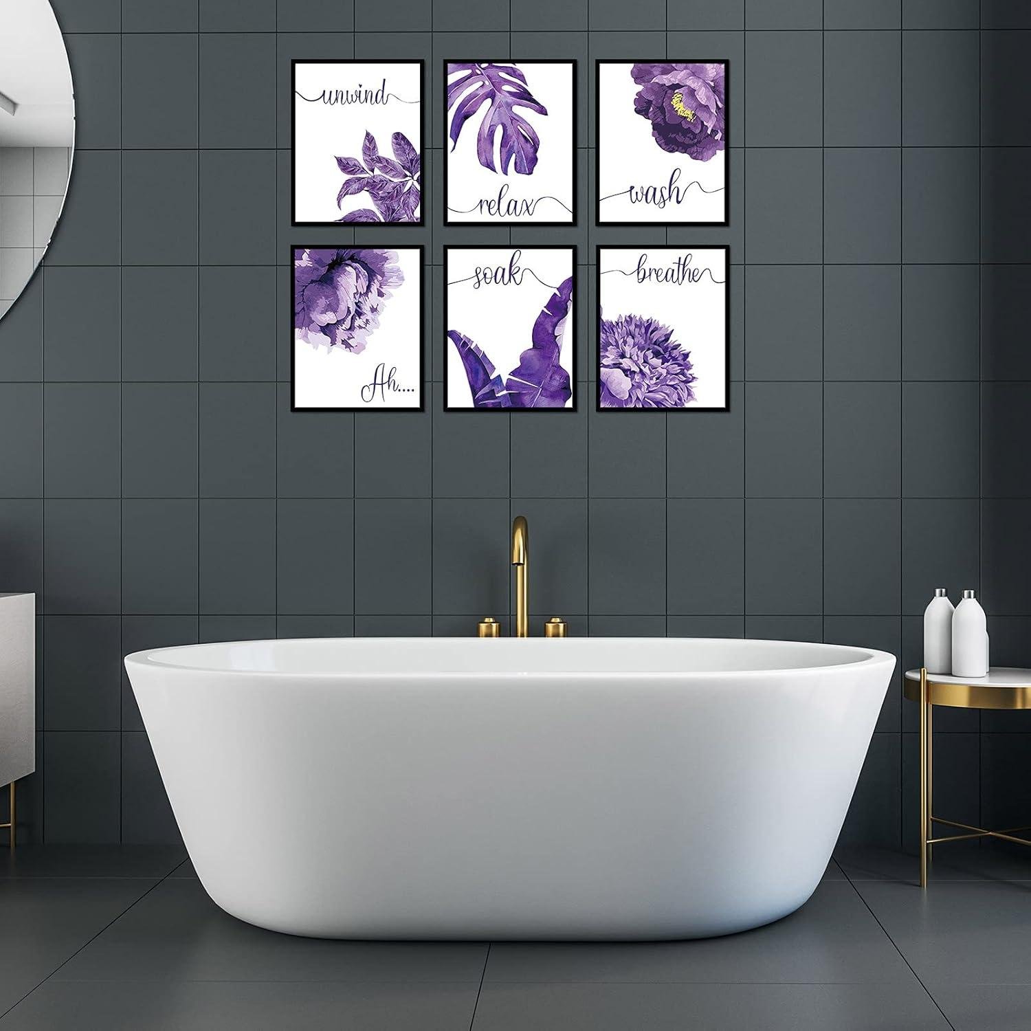 Our Take: Purple Bathroom Art That Soothes the Soul