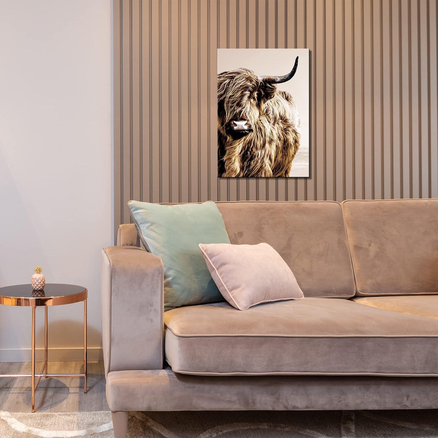 our Review of ZNZ Highland Cow Art: Farmhouse charm