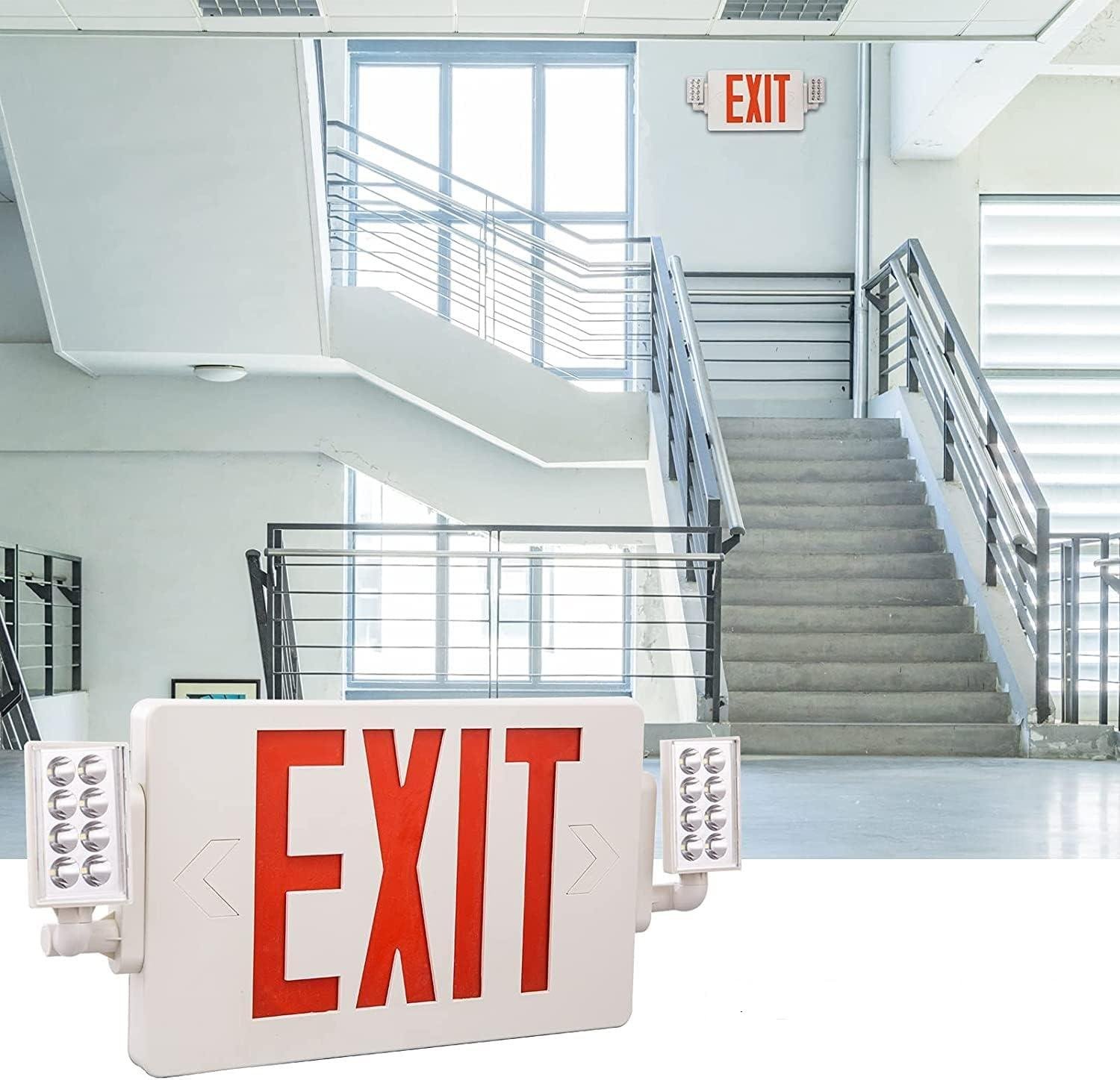 Our Review of EXITLUX 6-Pack Red LED Exit Signs with Backup