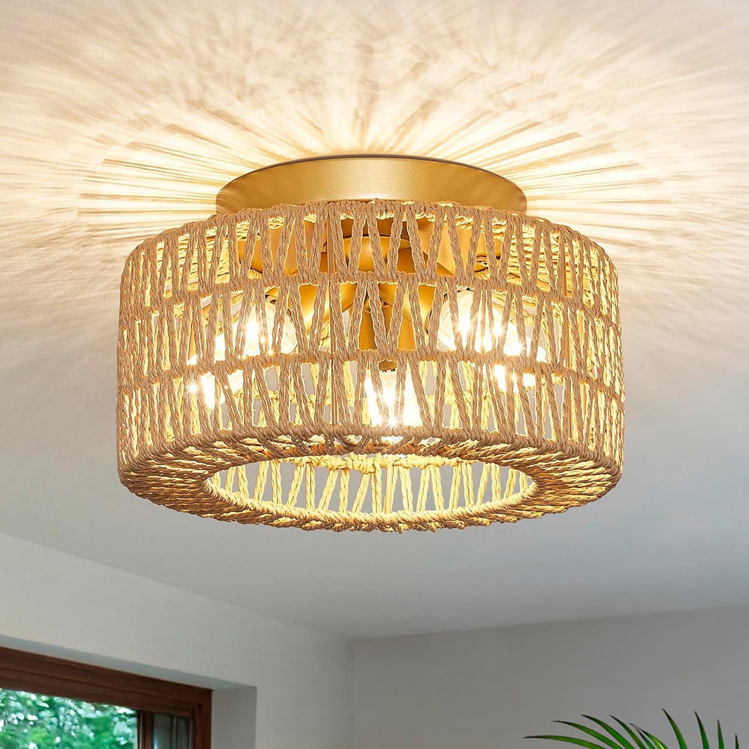 Our Review: Unique Hand-Woven Rattan Ceiling Light ‌for ⁢Any‍ Room