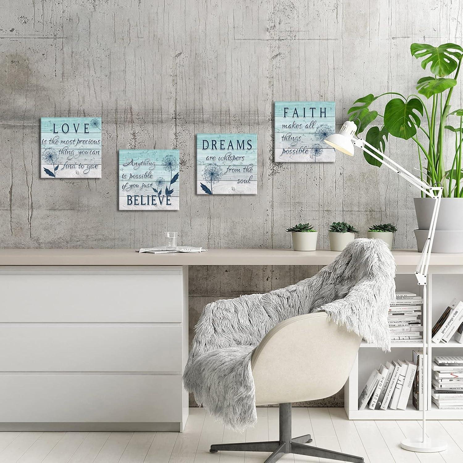 Our review: Teal‍ Dandelion⁣ Motivational Canvas Art for ‍Your​ Home
