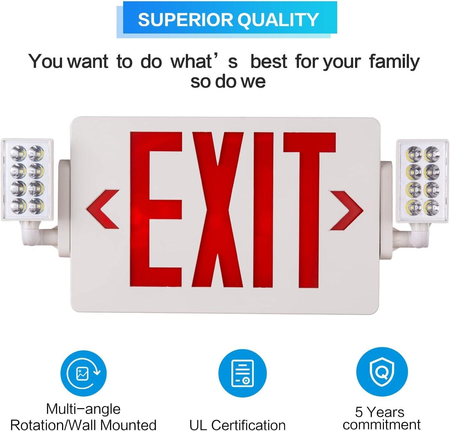 Our Review of EXITLUX 6-Pack Red LED Exit Signs with Backup