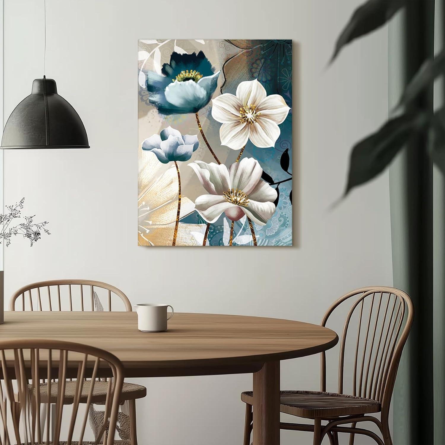 Elevating Our Space: SERIMINO's‍ Blue Lotus Canvas Trio