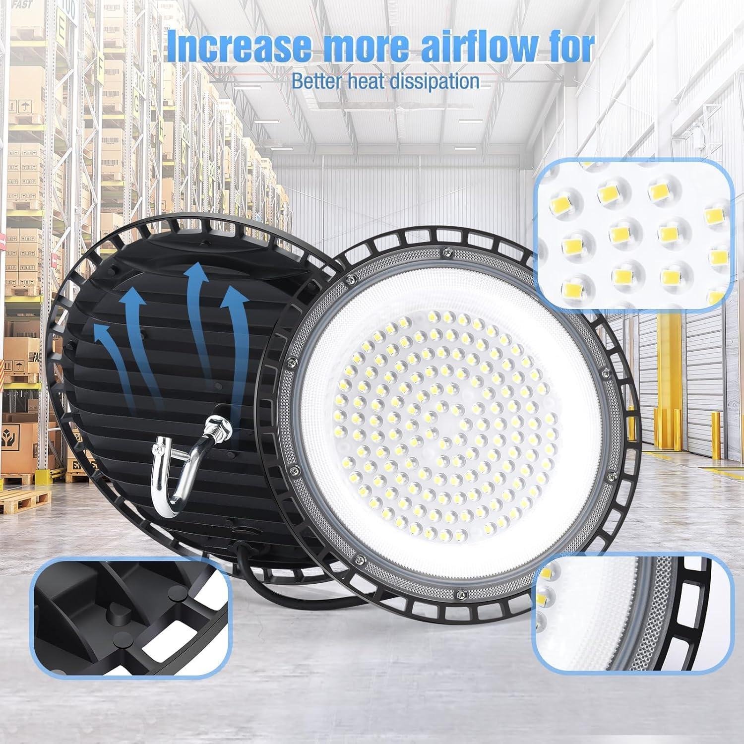 Our Review:​ YANYCN 12-Pack 240W UFO LED High Bay Lights – Bright & Durable