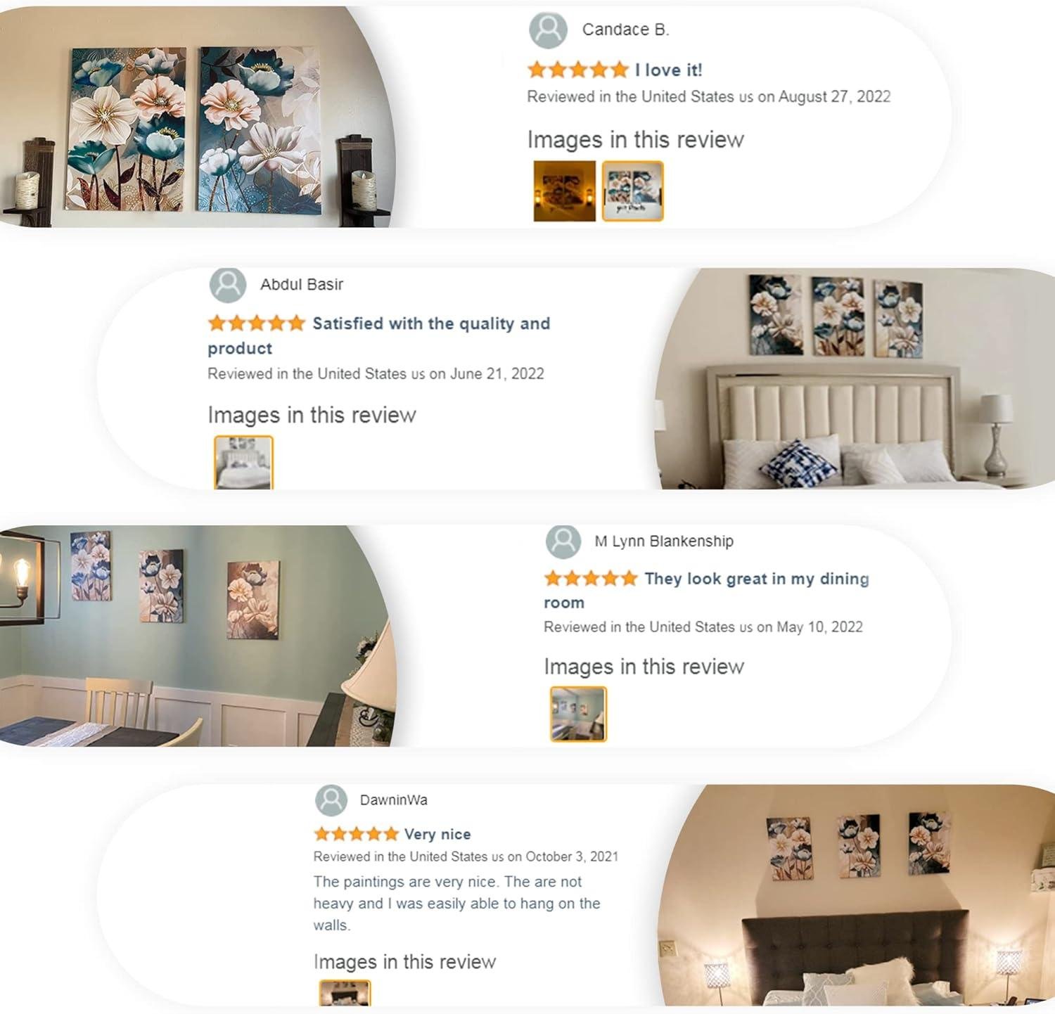 Elevating Our Space: SERIMINO's Blue Lotus Canvas Trio