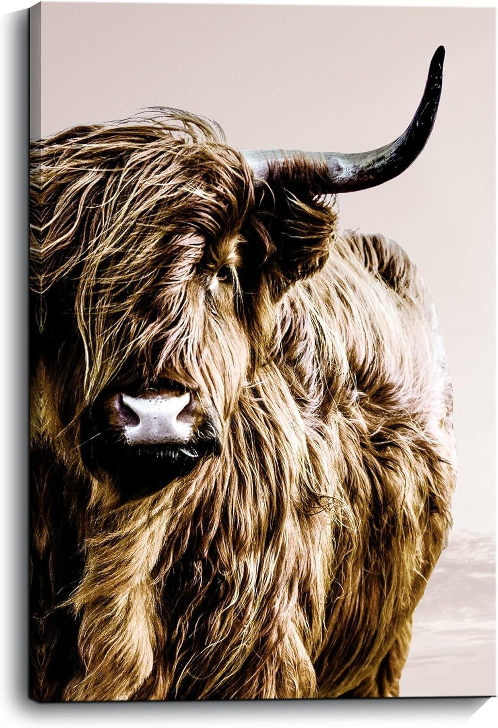 Our Review of ZNZ Highland Cow Art: Farmhouse Charm