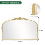 G-LEAF Vintage Baroque Mirror 48"x30" - Gold Ornate Frame for Fireplace, Entryway, Living Room & Bathroom - Image 6