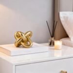 Golden Knot Statue: Three Knot Sculpture for Rustic Home Decor, Perfect for Coffee Tables and Entryways. - Image 3