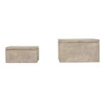 Set of 2 Grey Cement Boxes with Lids from Bloomingville - Modern & Stylish Storage Solutions. - Image 5