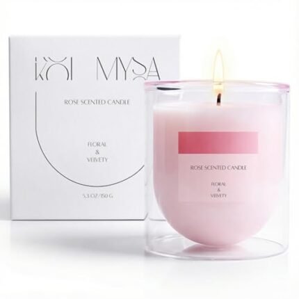 KOIMYSA Rose Scented Candles, Pink Floral Aromatherapy Candle Gifts for Women Lover, Soy Wax Non Toxic